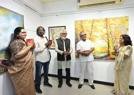 “From The Visible To The Invisible” An Exhibition Of Paintings By  Annpurna Shukla In Jehangir Art Gallery